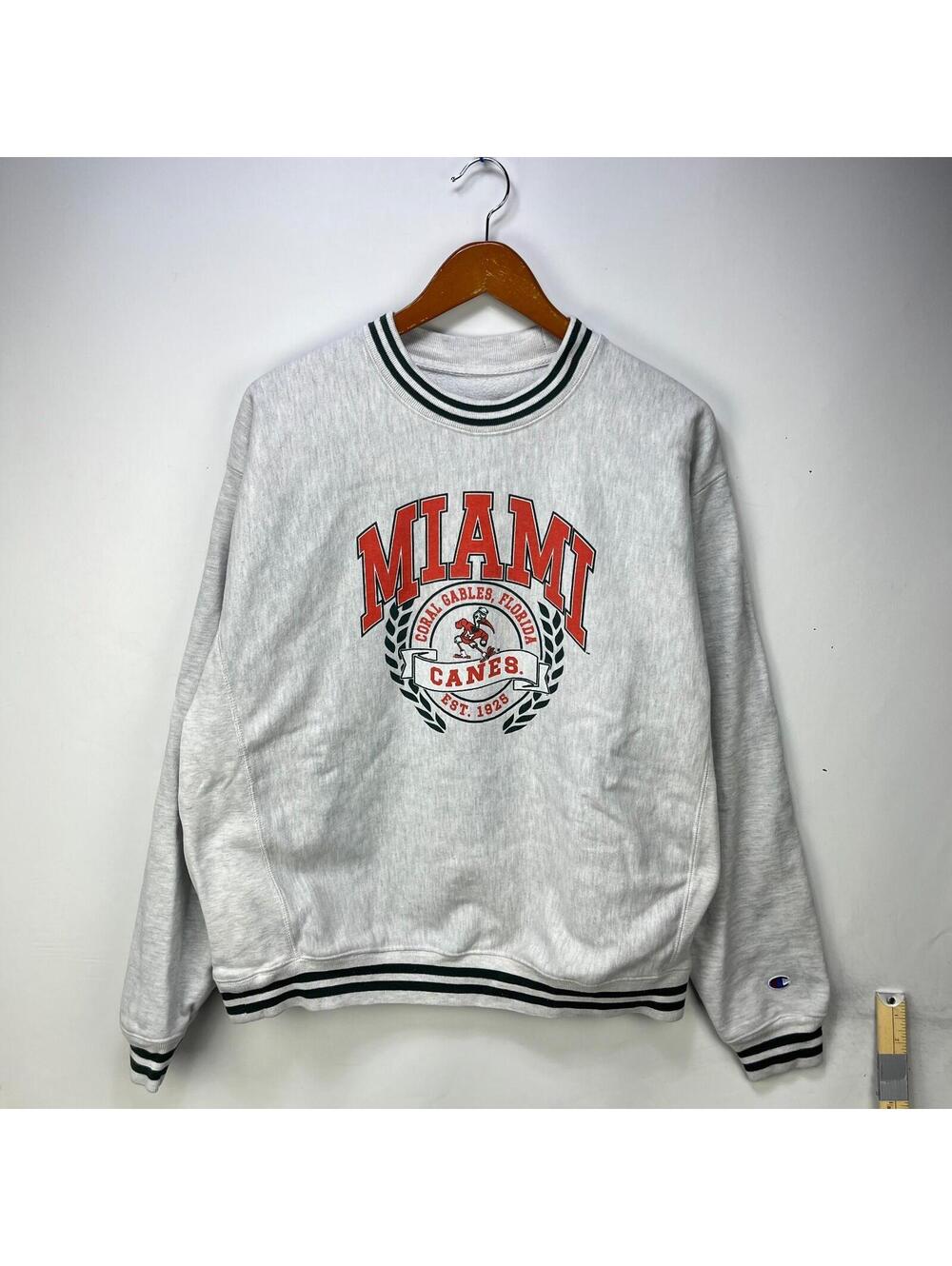 Vintage Miami Hurricanes Champion Crewneck Sweatshirt NCAA L